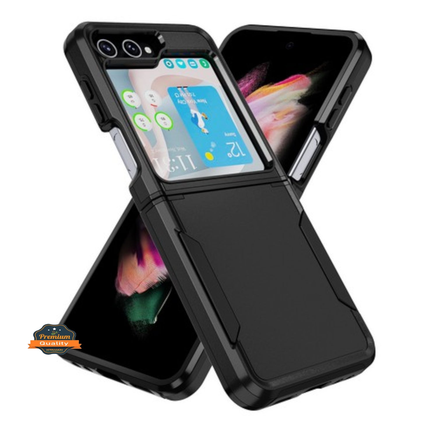 For Samsung Galaxy Z Flip 7 Rugged Heavy-Duty Dual Layer Military-Grade, Rubber TPU Defender, Hybrid Shockproof Case Cover