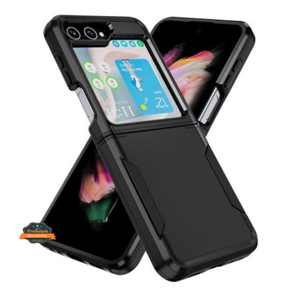 For Samsung Galaxy Z Flip 7 Rugged Heavy-Duty Dual Layer Military-Grade, Rubber TPU Defender, Hybrid Shockproof Case Cover