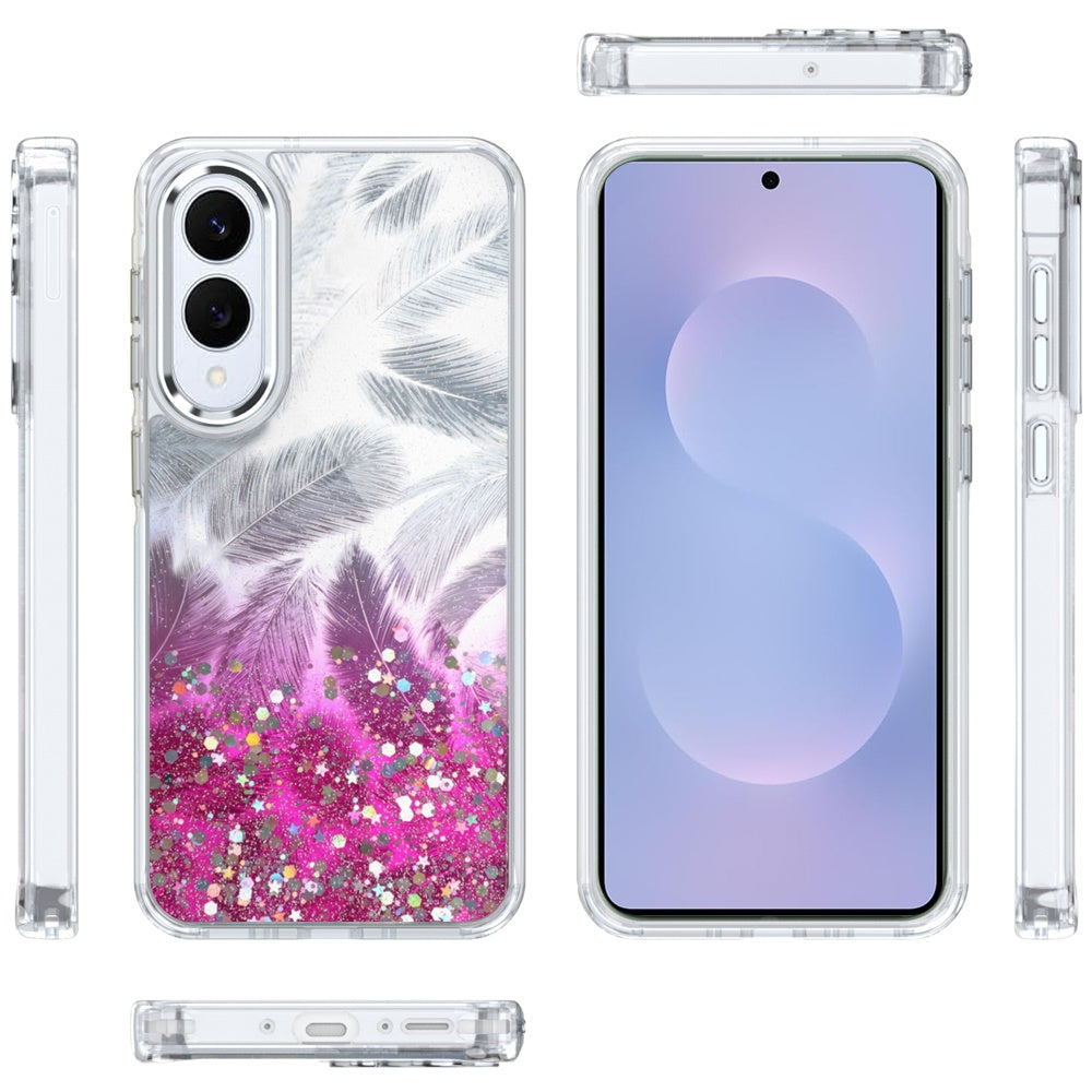 For Samsung Galaxy S25 EDGE Fashion Epoxy Glitter Shimmer Design, Hybrid Shockproof TPU, Stylish Sparkle Slim TPU Protective Case Cover