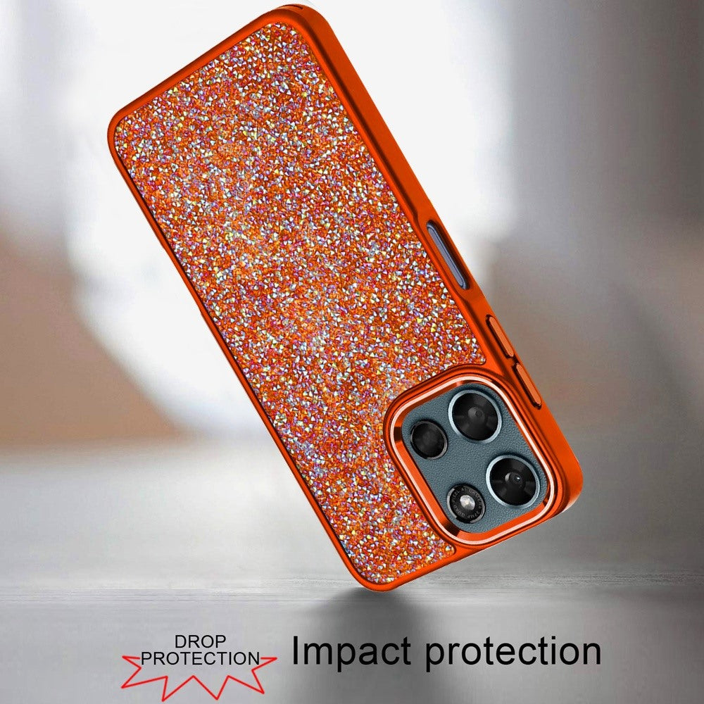Phone Case for Motorola Moto G 5G 2026 / 2025 Crystal Glass Bling Diamond Metallic Edge Shockproof Durable Protective Clear Hybrid Stylish Premium Design Cover