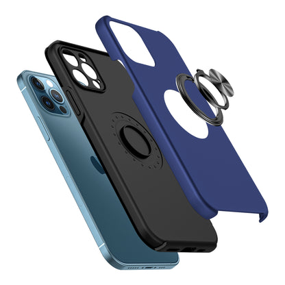 For Apple iPhone 11 Hybrid 360 Degree Rotatable Metal Invisible Ring Stand Holder Slim Fit Magnetic Car Mount Shockproof Case Cover