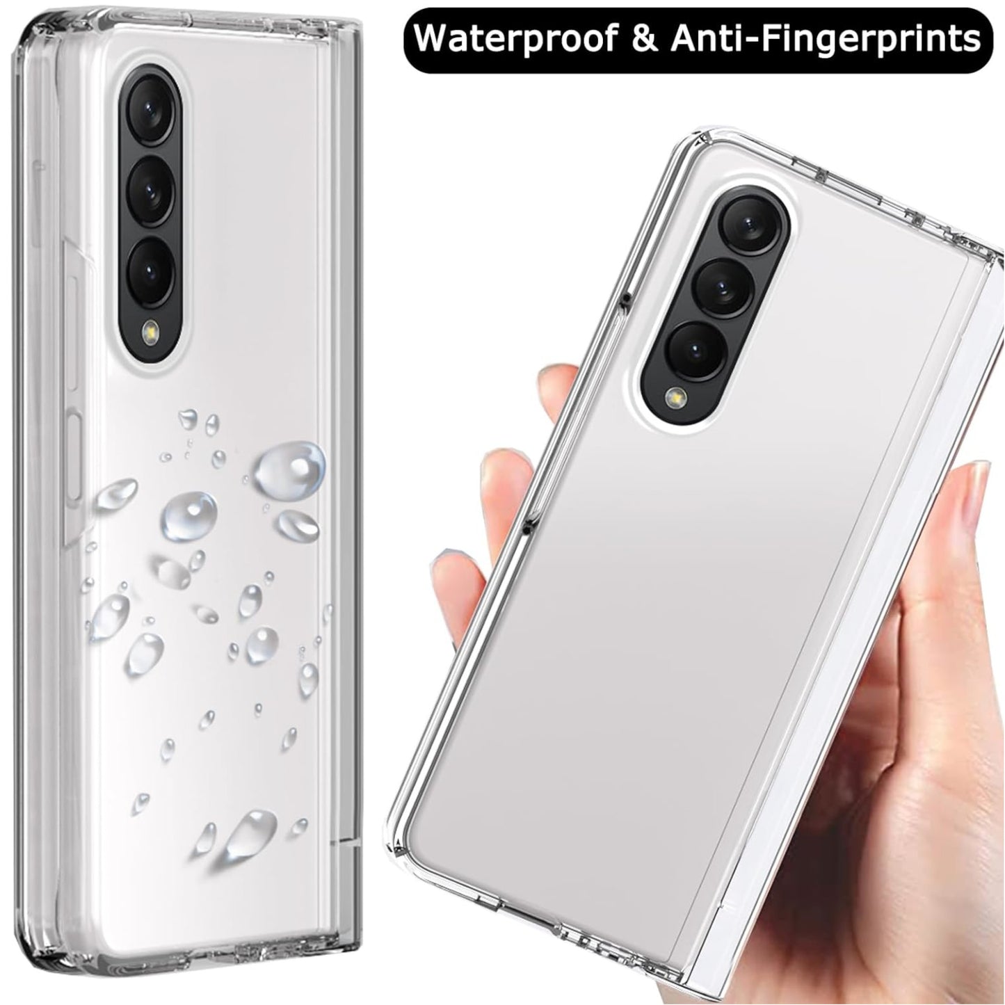 For Samsung Galaxy Z Fold 7 Case with Hinge Protection [Ultra-Thin Free Folding] Shockproof Slim Protection Transparent Case Cover Clear