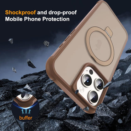 For Apple iPhone 16 (6.1") Translucent Matte Finish, MagSafe Compatible, Built-in Ring Stand, Shockproof Protective Back Case Cover