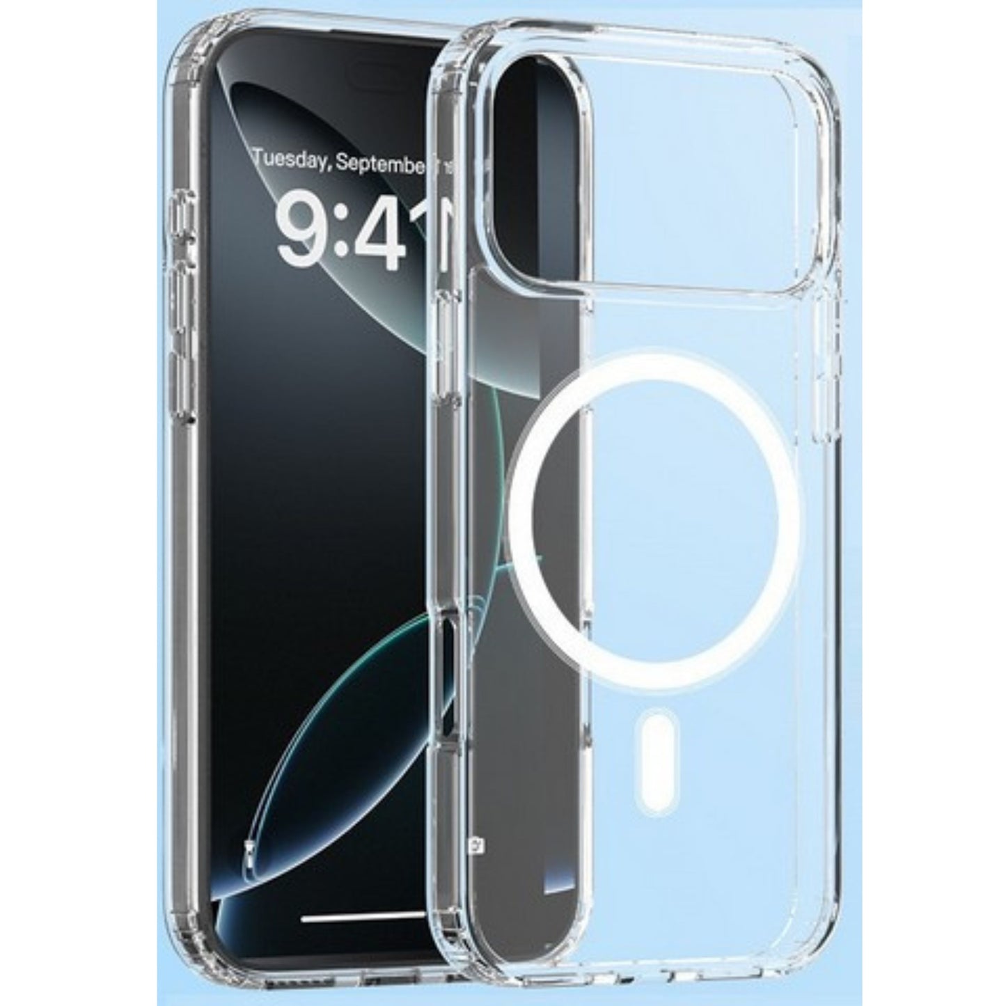 For Apple iPhone 17 AIR Hybrid Clear Case Compatible with MagSafe Shockproof Protective Transparent Back, Slim Fit, Wireless Charging Ready Case Cover Clear
