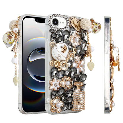 For Apple iPhone 17E /16E Bling Crystal 3D Full Diamonds Luxury Sparkle Rhinestone Hybrid Case Cover
