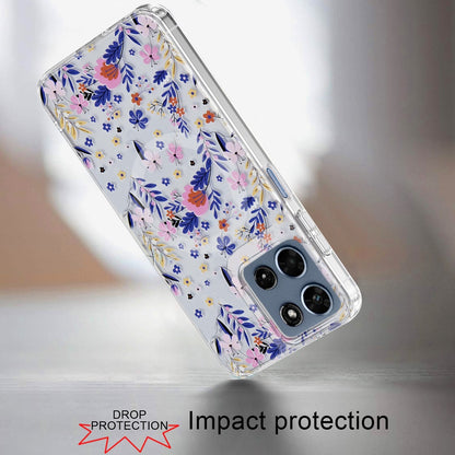 Phone Case for Motorola Moto G Play 5G 2026 Shockproof Dual Layer TPU IMD Print Rugged Anti-Slip Grip Drop Protection Scratch Resistant Slim Fit Glossy Floral Heart Aesthetic Cover