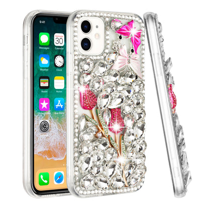 For Motorola Razr 2025 /2024 Bling Crystal 3D Full Diamonds Luxury Sparkle Rhinestone Hybrid Case Cover Crystal Exquisite Garden Flower