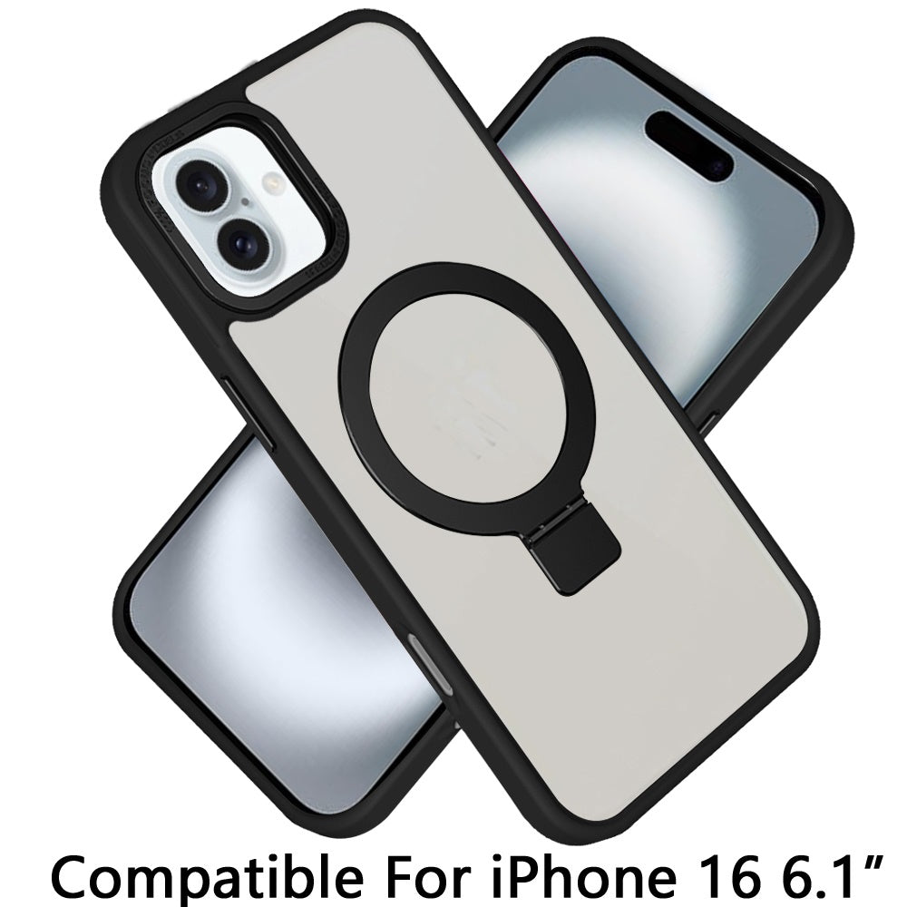 For Samsung Galaxy S24+ Plus Magnetic Metal Ring Stand Hybrid Shock Protection Durable Grip Slide Out Package Design for Plus Series Case Cover Clear