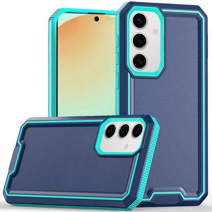 For Samsung Galaxy S24 FE Tough Modern Fused Hybrid Armor Hard PC TPU Rubber Shockproof Drop Protection Impact Case Cover Red