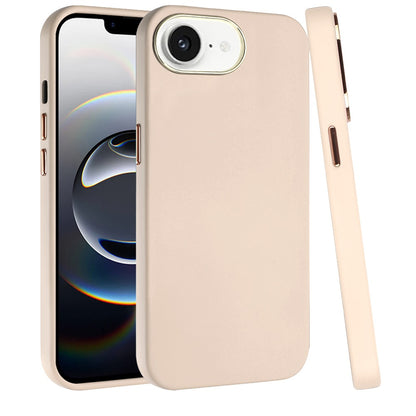 For Apple iPhone 17E /16E Slim Classic Hybrid Around Rubber Gummy Gel Slick Hard PC Silicone TPU Chromed Button Case Cover