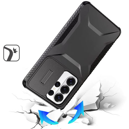 For Samsung Galaxy S26 Ultra Slim Fit Shockproof Hybrid with Slide Camera Window Covering, Rugged Tpu Silicone Hard PC Bumper Case Cover