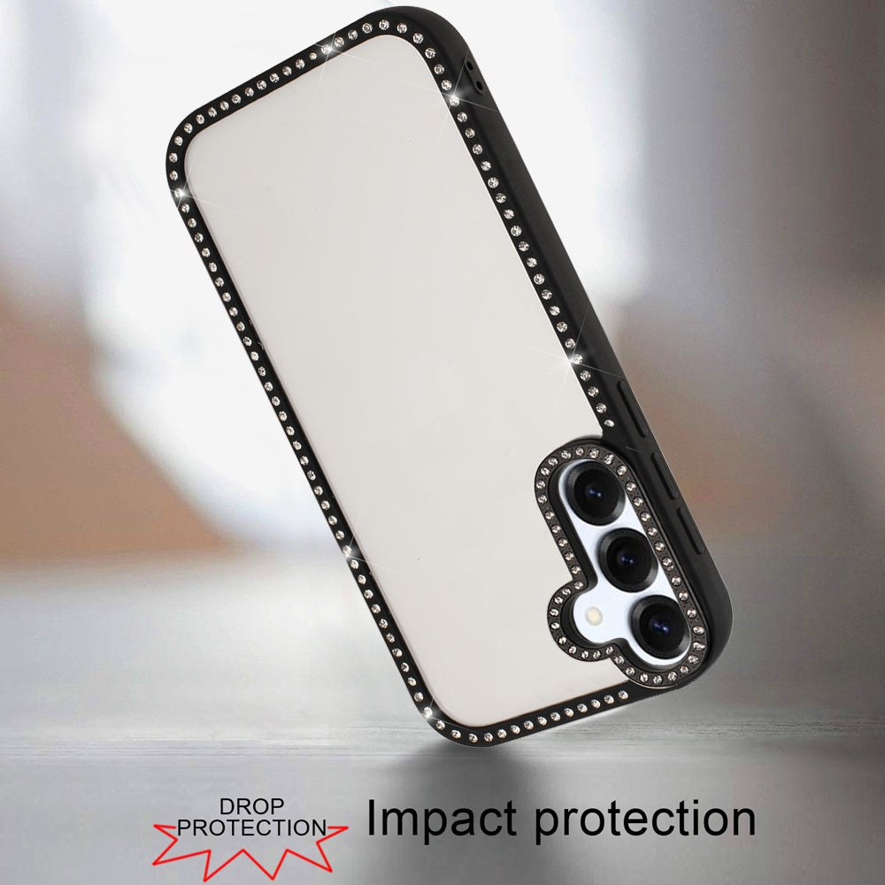 For Samsung Galaxy S25 /S24 Diamond Full Rhinestone Clear Hybrid Protective, Sparkly Bling Transparent Shockproof Bumper All Around Case Cover