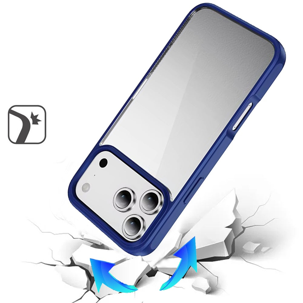 For Samsung Galaxy S26 Ultra Hybrid Transparent HQ Slim Shockproof Clear Protective Thick 2.0mm TPU Frame Case Cover Navy Blue