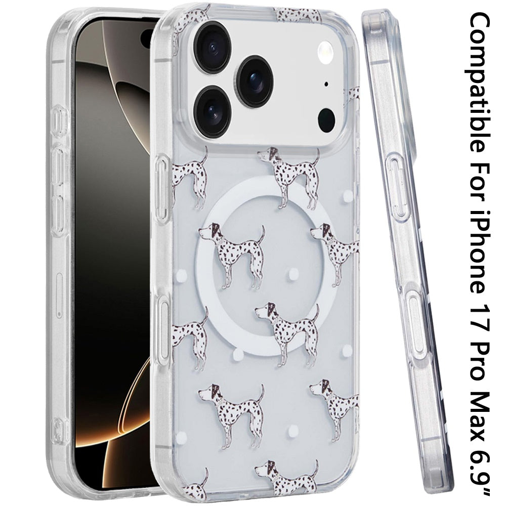 For Apple iPhone 17 Pro Max Stylish Pattern Fashion IMD Printed Design TPU Slim Shockproof Protective with Magnetic Back Case Cover