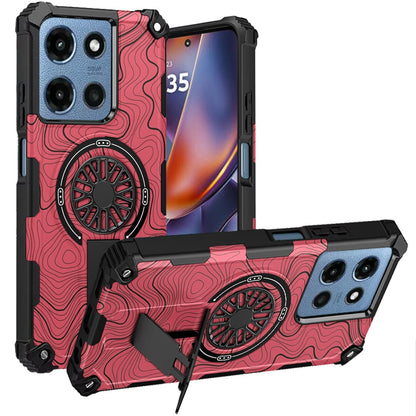 For Motorola Moto G Play 5G 2026 Texture Design Stylish Invisible Kickstand Case, MagSafe Compatible Hybrid Shockproof Cover, Car Mount Friendly Case Cover