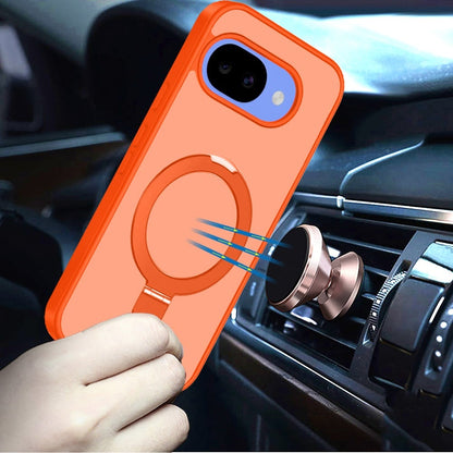 Phone Case for Google Pixel 10A Magnetic Ring Stand Full Rotation Matte Shockproof Grip Anti Slip Durable Camera Protection Hybrid Cover