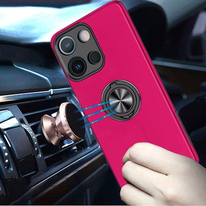 For Motorola Moto G 5G 2025 Hybrid 360 Degree Rotatable Metal Invisible Ring Stand Holder Slim Fit Magnetic Car Mount Shockproof Case Cover