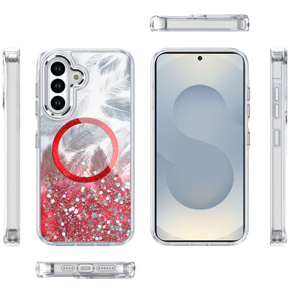 For Samsung Galaxy S26 Epoxy Glitter Shimmer Fashion Case with Magnetic Magsafe Compatible Hybrid Sparkling Slim Protective Case Cover