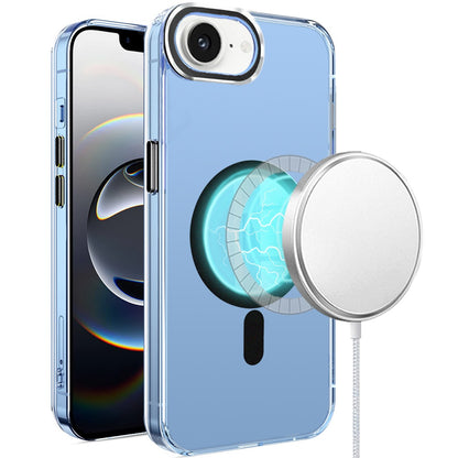 For Apple iPhone 17E /16E Clear Transparent Case Matching Circle Design, Hybrid TPU Hard Shell, Support Magsafe Charger Case Cover