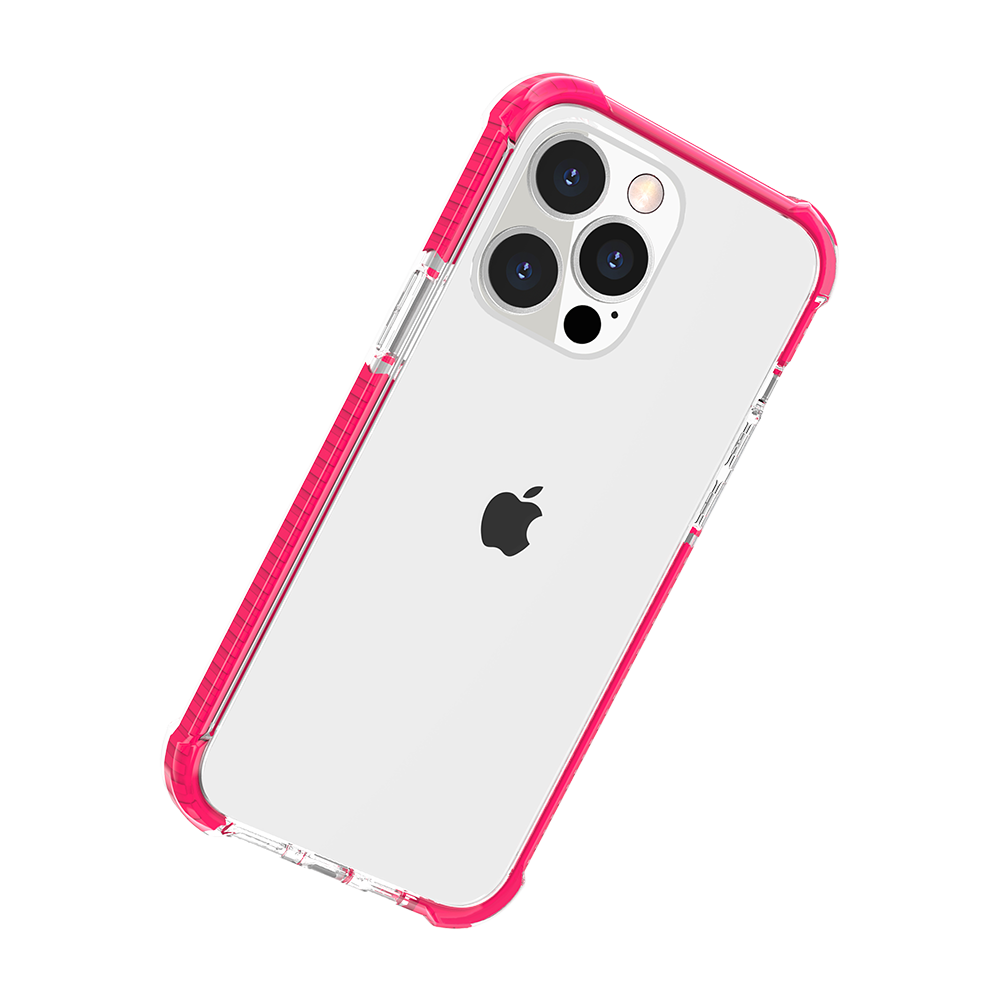 For Apple iPhone 11 Hybrid Transparent Acrylic Rubber Gummy Hard PC Silicone TPU Color Bumper Frame Shockproof Case Cover Hotpink