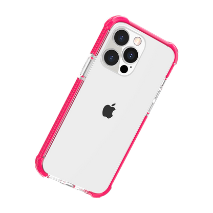For Apple iPhone 11 Hybrid Transparent Acrylic Rubber Gummy Hard PC Silicone TPU Color Bumper Frame Shockproof Case Cover Hotpink