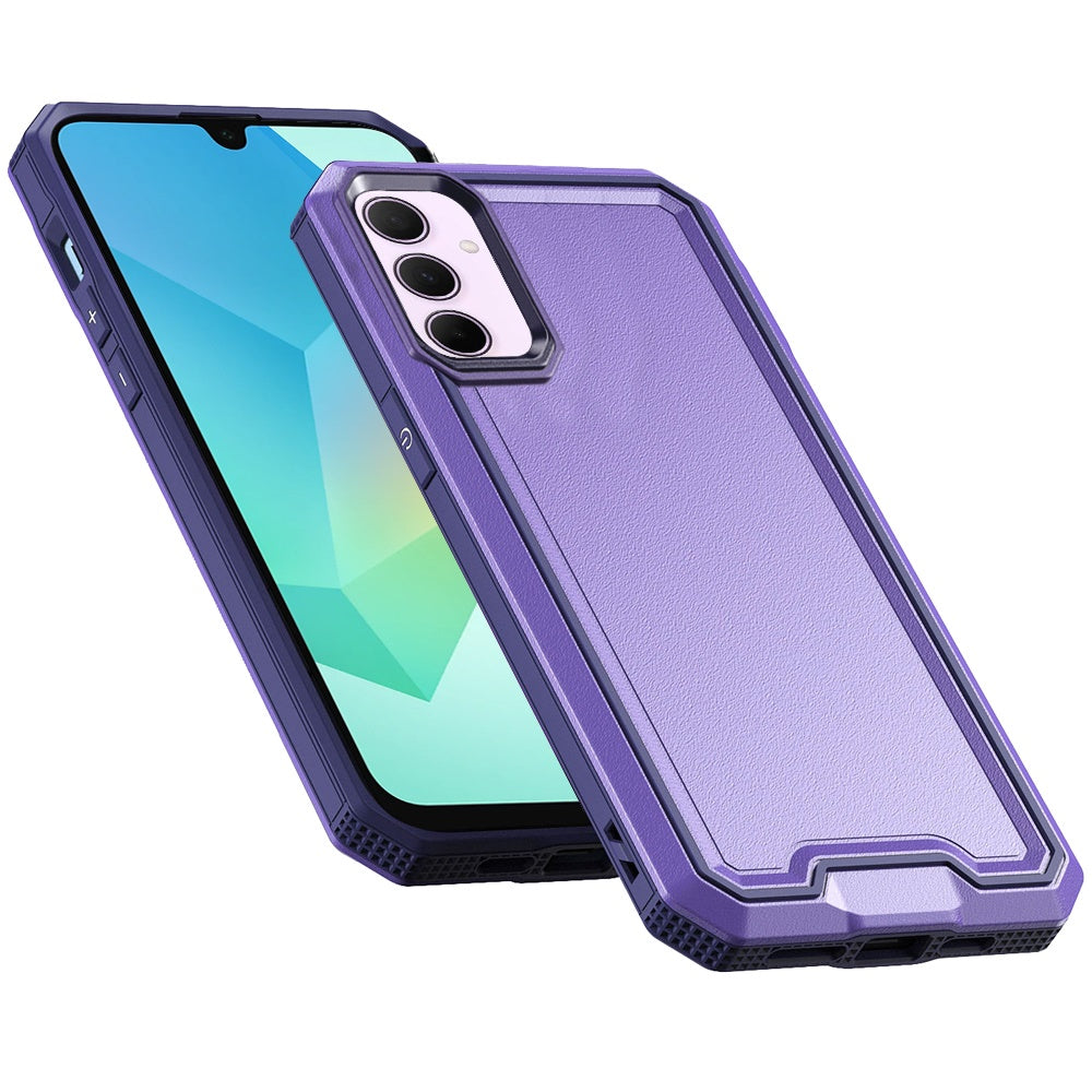 For Samsung Galaxy A16 5G Tough Modern Fused Hybrid Armor Hard PC + TPU Rubber Shockproof Drop Impact Protection Case Cover Purple