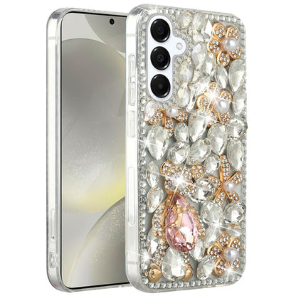 For Samsung Galaxy S25 EDGE Bling Crystal 3D Full Diamonds Luxury Sparkle Rhinestone Hybrid Protective Case Cover