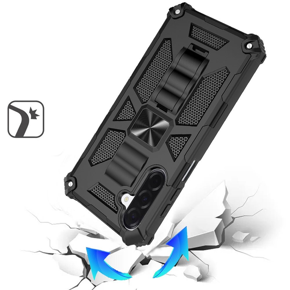 For Samsung Galaxy S25 Fan Edition /Galaxy S25 FE Hybrid Shockproof [Military Grade] Rugged Protective with Magnetic Car Mount & Invisible Stand Case Cover