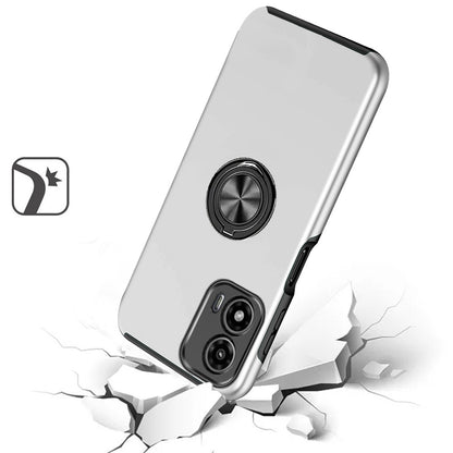 For Motorola Moto G 5G 2025 Hybrid 360 Degree Rotatable Metal Invisible Ring Stand Holder Slim Fit Magnetic Car Mount Shockproof Case Cover