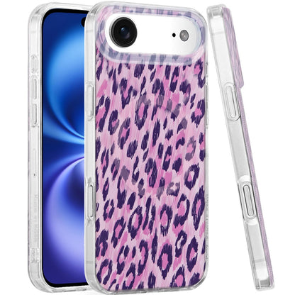For Apple iPhone 17 Pro Max Stylish Pattern Fashion IMD Printed Design TPU Double Layer Slim Shockproof with Magnetic Back Case Cover Pink Leopard