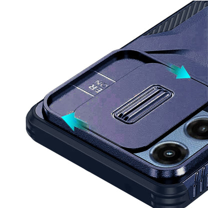 For Motorola Moto G 5G 2026/2025 Slim Fit Shockproof Hybrid with Slide Camera Window Covering, Rugged Tpu Silicone Hard PC Bumper Case Cover Dark Blue