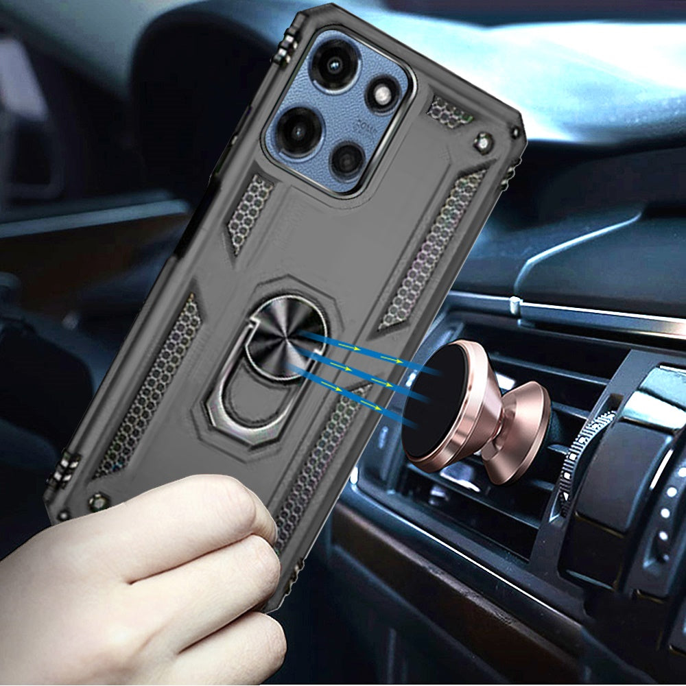 For Motorola Moto G Play 5G 2026 Hybrid Shockproof Durable 360 Degree Rotatable Ring Stand Holder Kickstand Fit Magnetic Car Mount Case Cover