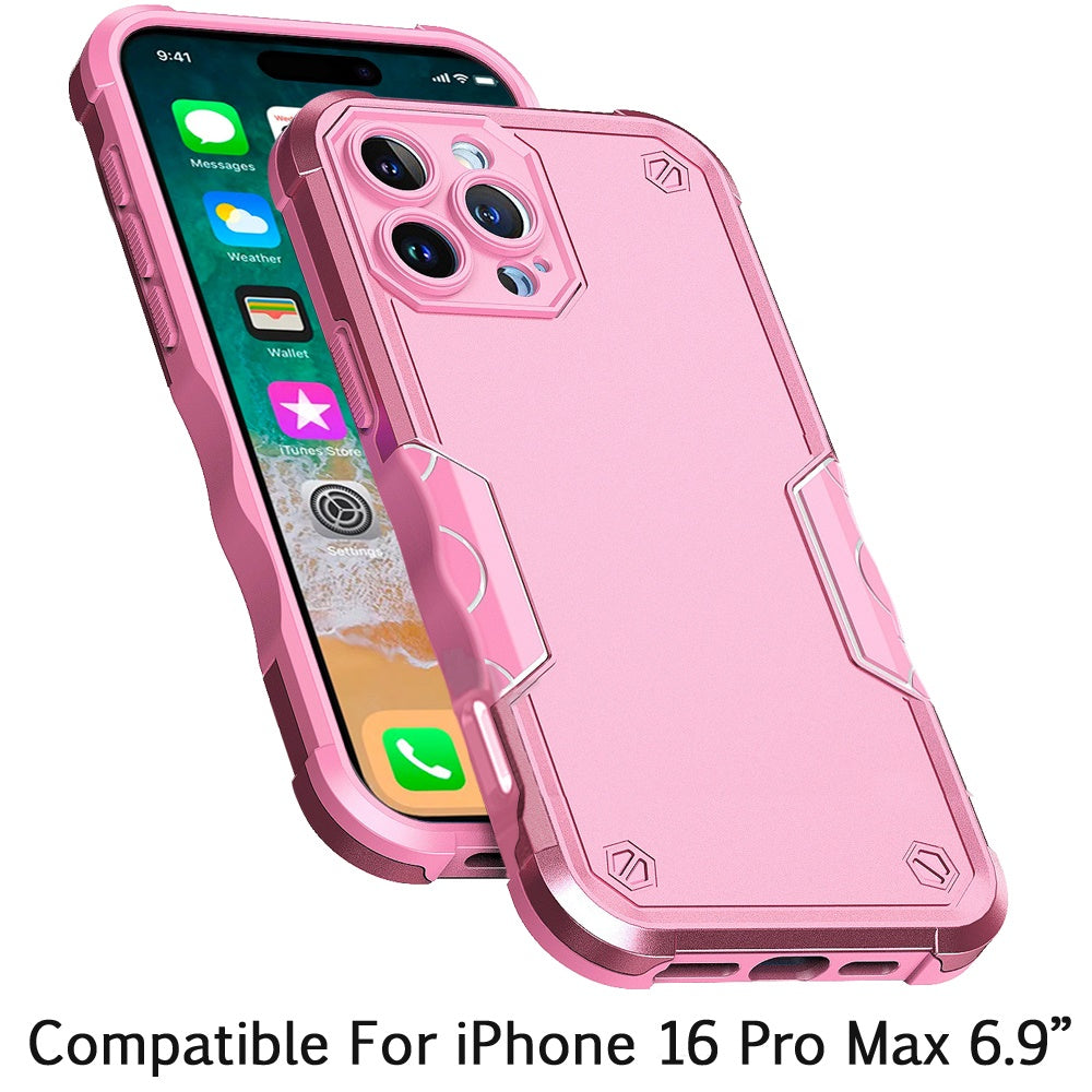 For Apple iPhone 16 Pro Max (6.9") Slim Tough Shockproof Hybrid Heavy Duty Dual Layer TPU Bumper Rugged Rubber Armor Case Cover