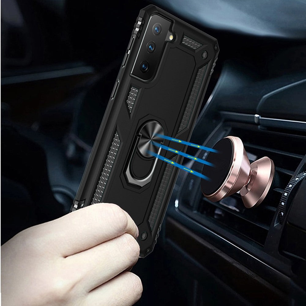 For Samsung Galaxy S21+ / S21 Plus Hybrid Shockproof Durable 360 Degree Rotatable Ring Stand Holder Kickstand Fit Magnetic Car Mount Case Cover