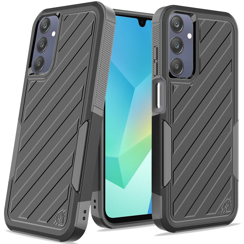 Samsung Galaxy A16 5G Hybrid lined shockproof dual layer Rugged 2in1 Hard PC & Silicone TPU Non Slip Textured Tough Armor