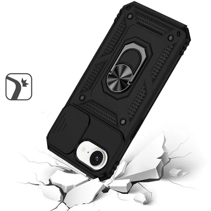 For Apple iPhone 17E /16E Hybrid Ring Shockproof with 360° Rotate Ring Kickstand, Camera Lens Protection, Soft Edge Bumper Case Cover