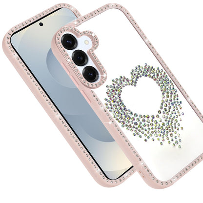 For Samsung Galaxy S25 FE, S25 Fan Edition Angel Hearts Glitter Shimmer Diamond Edge Hybrid Drop Protection Shockproof Design Case Cover