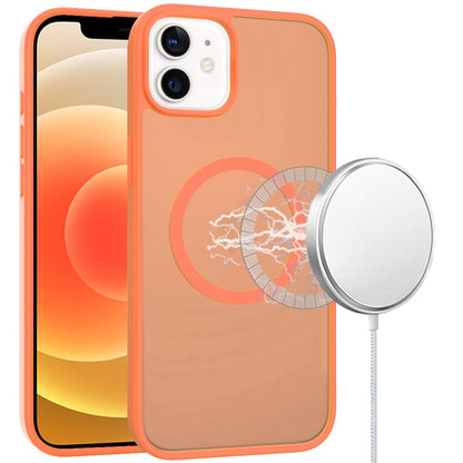 For iPhone 12 / iPhone 12 Pro (6.1") MagSafe Compatible Case Hybrid Soft TPU Bumper Hard Translucent Matte Back Slim Shockproof Case Cover Cosmic Orange