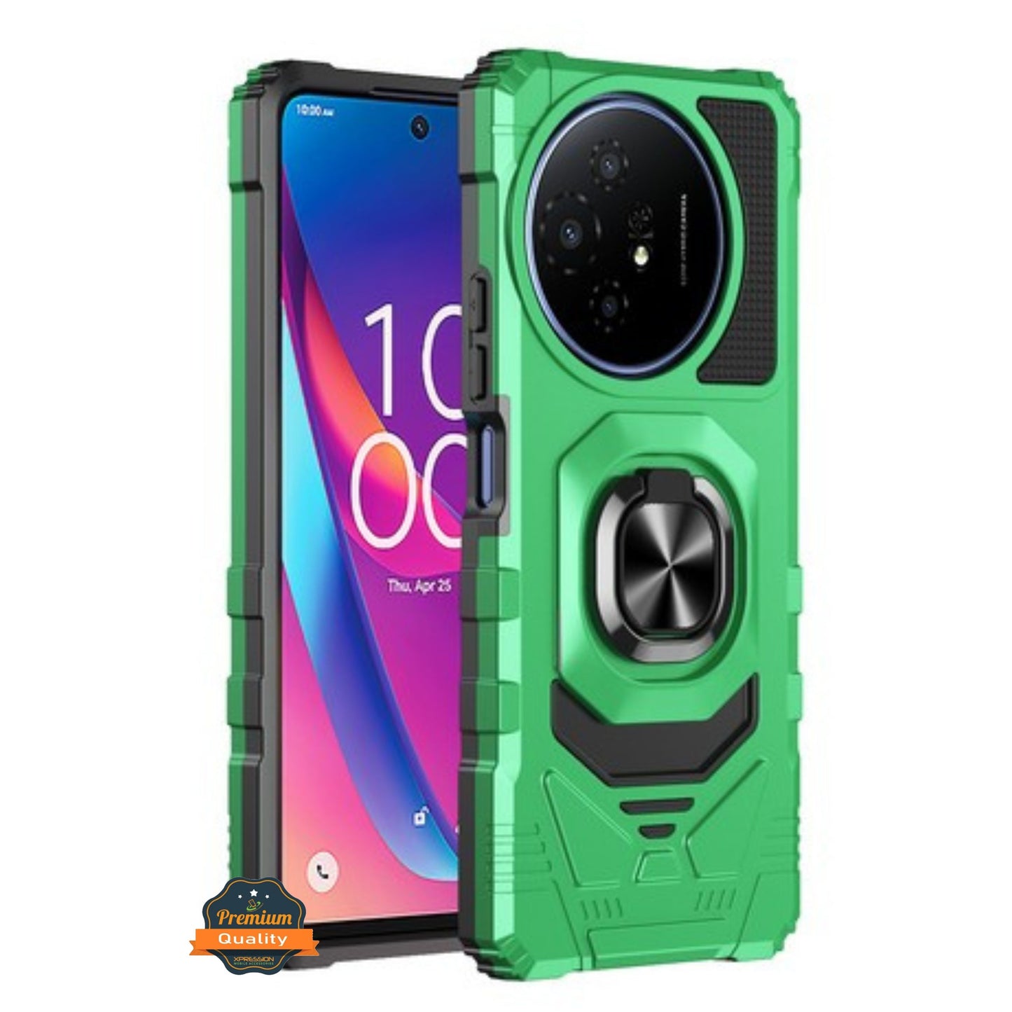 For TCL 60 XE NXTPAPER Hybrid Magnetic Car Mount Ring Kickstand Stand Holder Full-Body Armor Protective [Military Grade] Case Cover