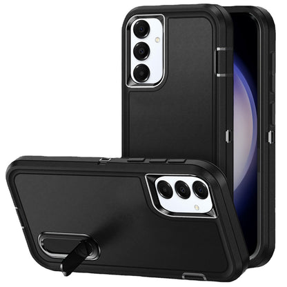 For Samsung Galaxy S23 FE /Fan Edition Hybrid 3 Layers Hard 3in1 Shockproof with Kickstand Heavy Duty Hard TPU Rubber Anti-Drop Case Cover Black