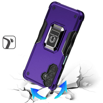 For Samsung Galaxy A17 5G Hybrid Stand Magnetic Ring Holder Kickstand Heavy Duty Rugged Drop Silicone & Hard PC Shockproof Case Cover