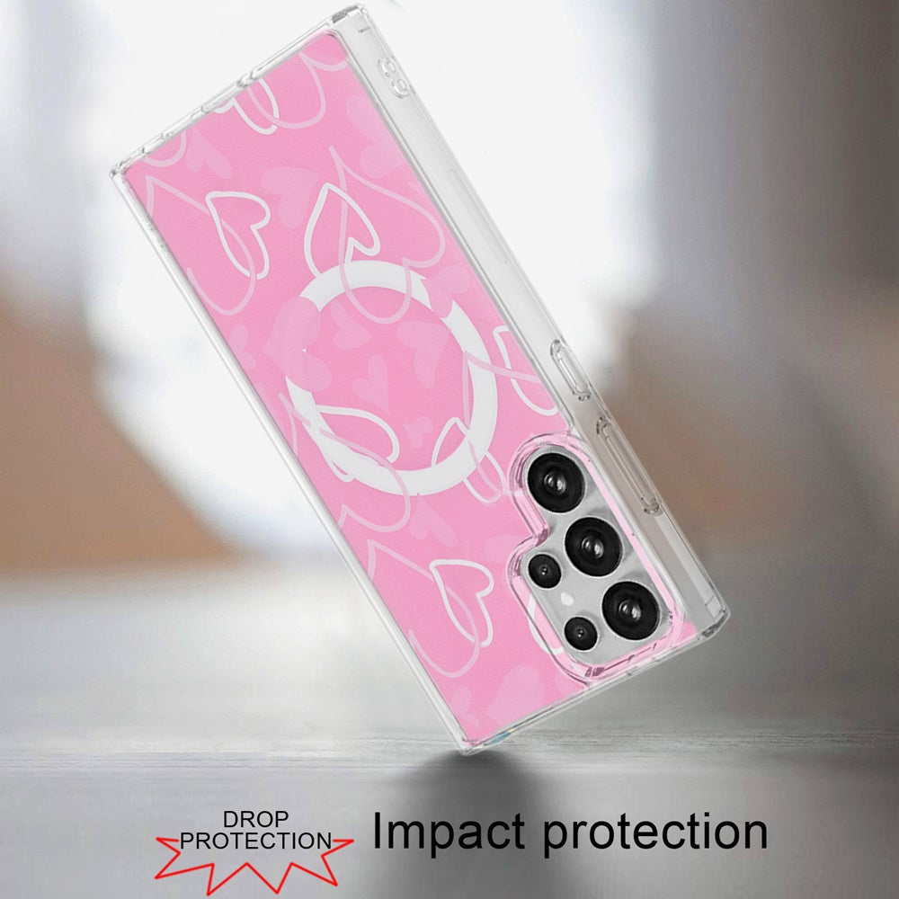 For Samsung Galaxy S25 Ultra Cute Fashion Pattern Design, Durable Shockproof Slim TPU Hard Back, MagSafe Compatible Case Cover