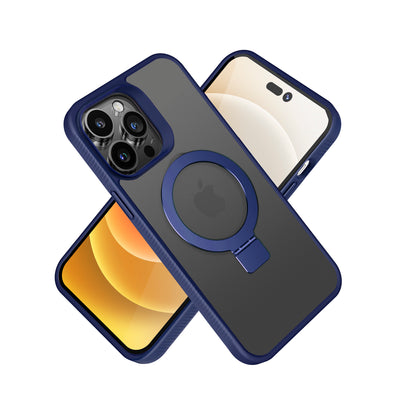 For Samsung Galaxy S26 Ultra Magnetic Circle Kickstand with MagSafe Compatibility, Matte Skin, Rugged Bumper, and Ring Holder Case Cover Blue