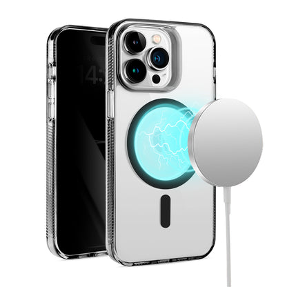 For Apple iPhone 17E /16E MagSafe Compatible Integrated Technology Clean Transparent Hybrid Armor TPU Frame Case Cover Black