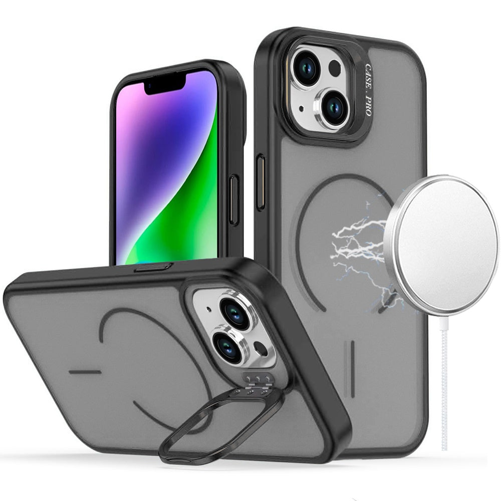 For Samsung Galaxy S26 Ultra MagSafe Compatible Matte Metallic Stand Hybrid Drop Protection Kickstand Case Cover