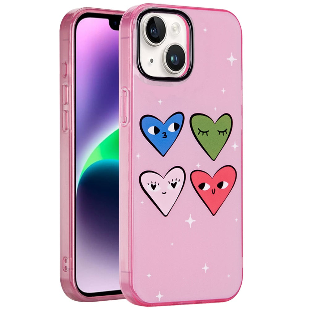For Apple iPhone 14 /13 Fashion Layer Design Slim IMD TPU Protective, Shockproof Hybrid Stylish Durable Hard PC Case Cover