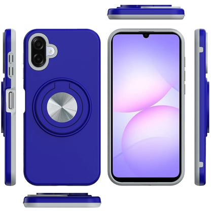 For Samsung Galaxy A07 Metal Matte Hybrid with Invisible Rotational Ring Stand, Car Mount Friendly, Military Grade Slim Fit Sturdy Case Cover
