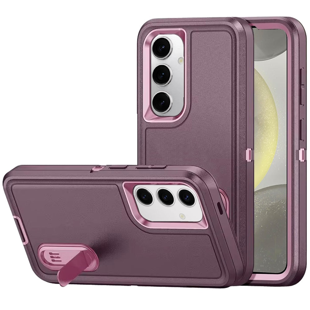 For Samsung Galaxy S25 /S24 Hybrid 3 Layers Hard 3in1 Shockproof with Kickstand Heavy Duty Hard TPU Rubber Anti-Drop Case Cover