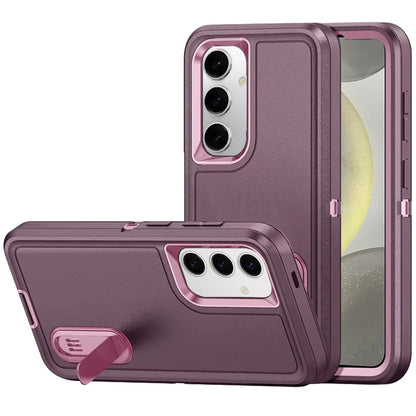 For Samsung Galaxy S25 /S24 Hybrid 3 Layers Hard 3in1 Shockproof with Kickstand Heavy Duty Hard TPU Rubber Anti-Drop Case Cover