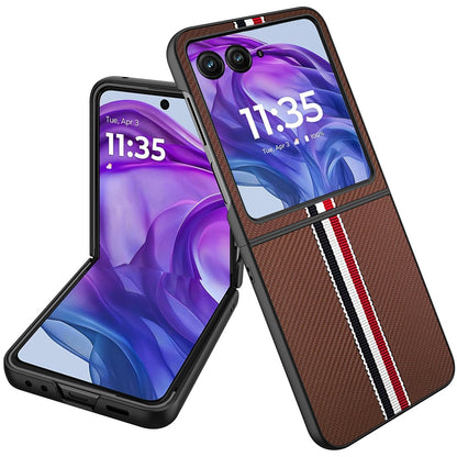 For Motorola Razr+ PLUS 2025 /2024 Velvet Fabric Vegan Leather Flip Shock Protection Premium Grip Soft Touch Durable Finish Case Cover Black